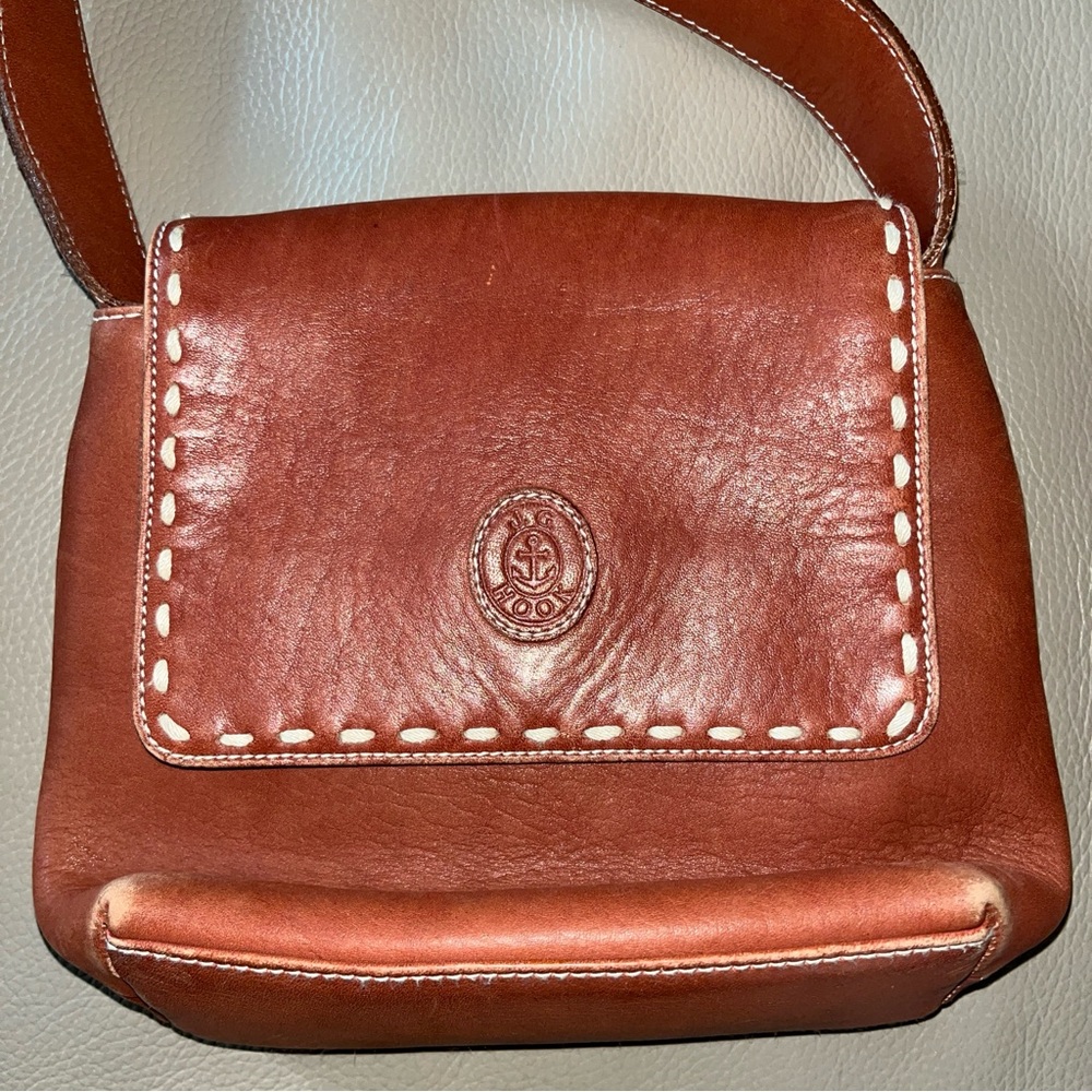 2 Leather Purses/ JG Hook & Unbranded Crossbody caramel/ brown flap over Vintage - Picture 4 of 16